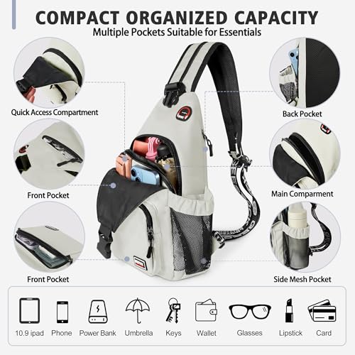 Geestock Convertible Sling Bag Crossbody Backpack for Women Men, Blue - color: Off-white, size: Large