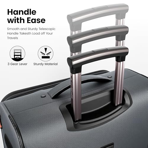 30'' Suitcase w/Double Spinner Wheels,TSA LOCK,Expandable - color: Grey, size: Checked-Large 30-Inch