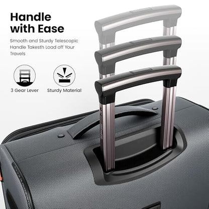 30'' Suitcase w/Double Spinner Wheels,TSA LOCK,Expandable - color: Grey, size: Checked-Large 30-Inch