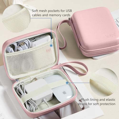 휴대용 충전기 케이스, 테크 파우치 여행용 오거나이저, L, 핑크 - color: 핑크, size: L