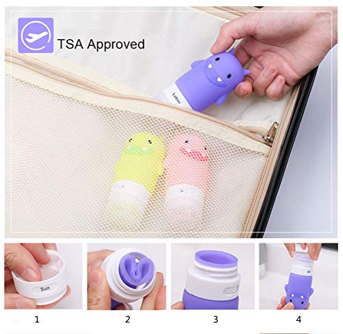 Travel Bottles Set for Liquids, TSA Approved Leak Proof Silicone Cosmetic Travel Containers, for Shampoo, Conditioner, Lotion, Toiletries 2OZ (Monster) - color: Monster