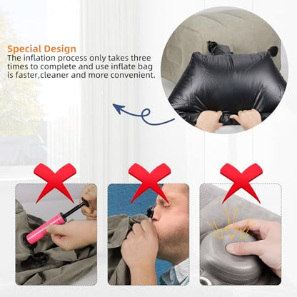 Inflatable Foot Rest Pillow for Air Travel Airplane Foot Rest Pillow Adjustable Height Leg Pillow Bed for Kids Toddler Suitable for Car,Train,Office Travel