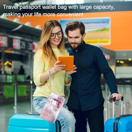 Family Passport Holder Wallet RFID Blocking Document Organizer - color: Smokey Purple