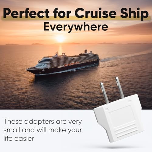 Unidapt Small European to US Plug Adapter, Universal Input, 1-Pack, White - color: White 1-Pack