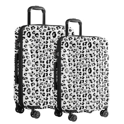 Luggage Sets 2 Piece, Hard Shell Expandable Carry on Suitcase with Spinner Wheels and TSA Lock, Lightweight Travel Luggage Set - color: White Leopard, size: 2-piece Set (20/24)