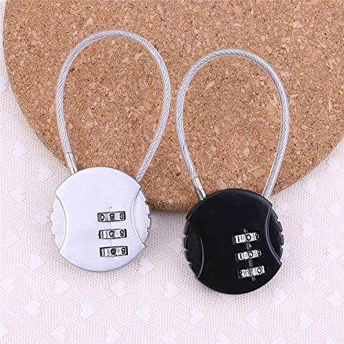 3-Digit Cable Luggage Locks Re-settable Combination, Alloy Body Color Locks (Black, Silver, Green, red, Blue (5 Pack))