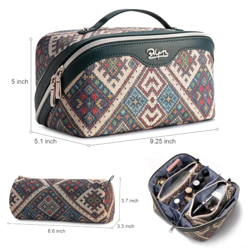 BOYATU Travel Makeup Bag Organizer: Boho Large Capacity Cosmetic Bag Sets - color: 11-Midnight Blue