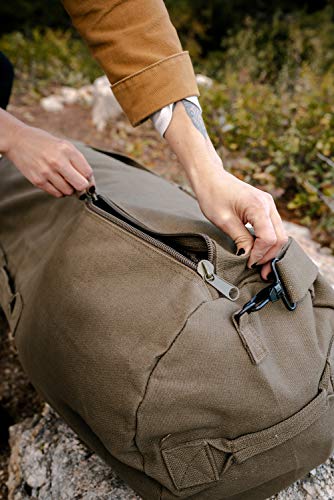 STANSPORT - Deluxe Duffel Bag With Zipper For Gym, Travel, & Storage - color: Olive Green, style: 42” X 15” X 15”