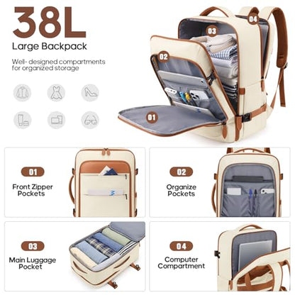 7 Piece luggage sets with YKK Zipper 20/24/28" with Backpack - color: Off White, size: 7 piece set (20/24/28inch)