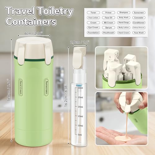 4 in 1 Travel Dispenser Bottle, 4 X 30ML/Pack Toiletries Containers - color: Green