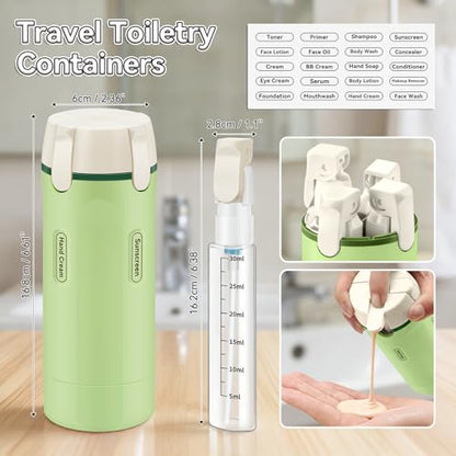 4 in 1 Travel Dispenser Bottle, 4 X 30ML/Pack Toiletries Containers - color: Green