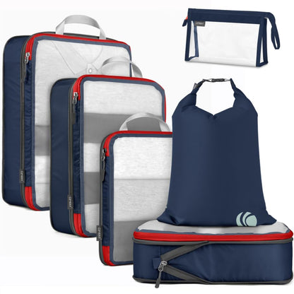 Cipway Compression Packing Cubes for Travel (6 Pcs, Blue) - color: Blue, size: 6PCS