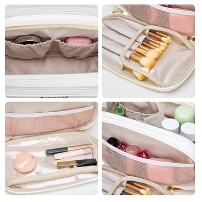 Wrangler Large Makeup Bag Travel Toiletry Bag Portable Cosmetic Bag - color: Aztec-Tan