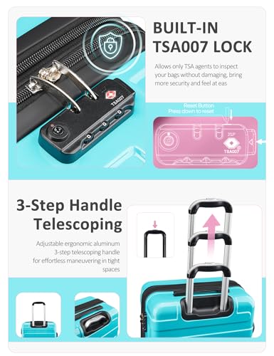 Tolino Carry on Luggage 20 Inch Expandable Suitcases with Wheels - color: Candy, size: S(20 In Carry-on)