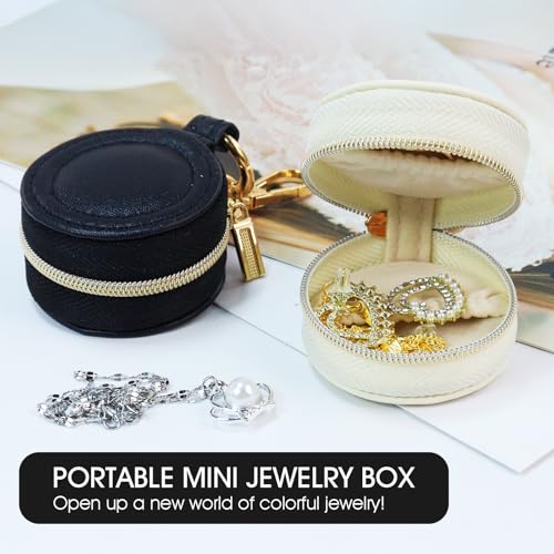 Portable Ring Keychain Holder - Black Jewelry Holder - color: Black
