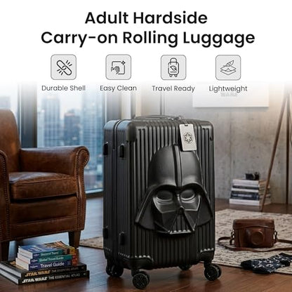 Bioworld Star Wars Darth Vader Black 22" Rolling Luggage - color: Darth Vader Black
