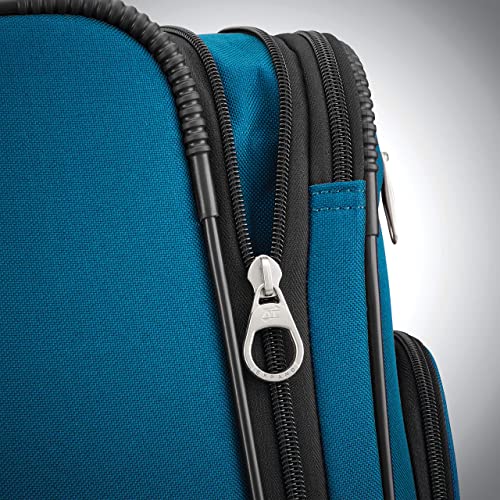 American Tourister Pop Max Softside Luggage with Spinner Wheels, Teal, 3-Piece Set (21/25/29) - color: Teal