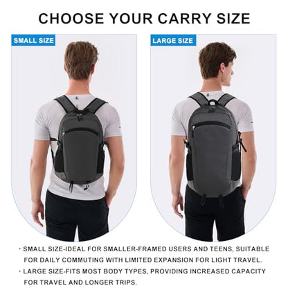 Lightweight Hiking Backpack 30L Packable Foldable Daypack Collapsible Travel Bag Water-Resistant for Women Men (Gray) - color: Gray, size: Large