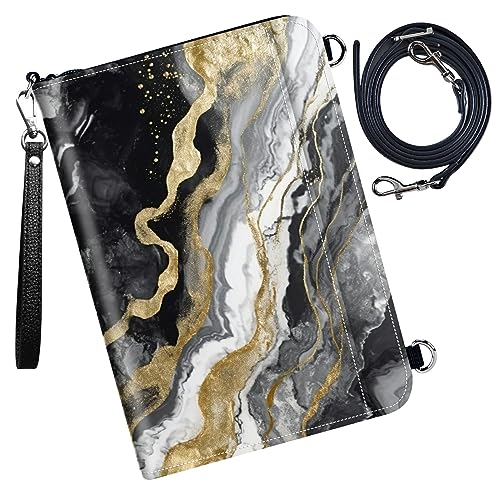 Family Passport Holder Wallet,Black Gold Marble - color: Black Gold Marble