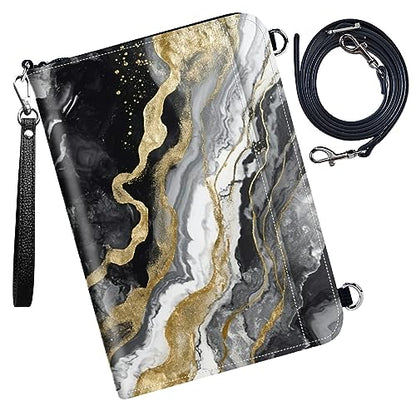 Family Passport Holder Wallet,Black Gold Marble - color: Black Gold Marble