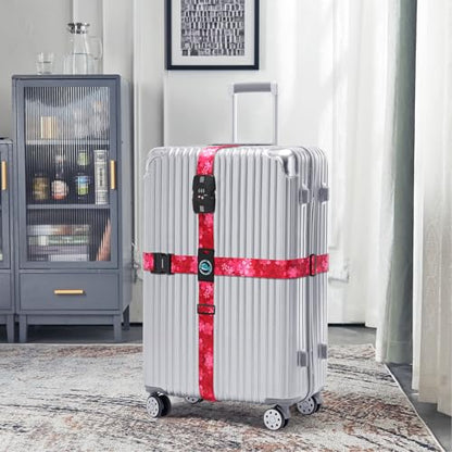Travelkin Luggage Straps TSA Approved, Suitcase Straps with TSA Lock - color: Sakura