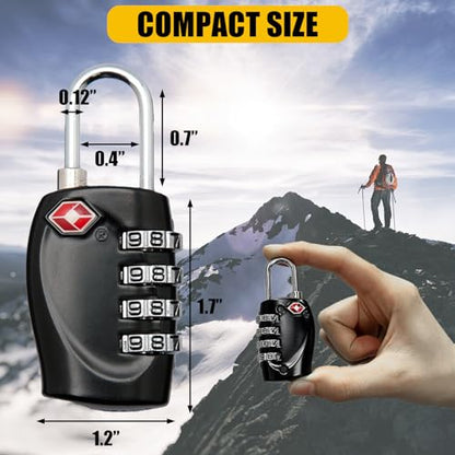 LAFENLIN TSA Combo Lock 4-Pack for Pistol Cases,4-Digit Small Padlock,Black - color: Black - 4 Pack
