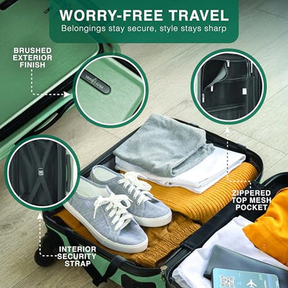 TRAVELARIM 28 Inch Luggage with Spinner Wheels, Hard Shell Suitcase with TSA Locks for Luggage, Travel Large Suitcase, Expandable Hard Shell Suitcases, Sage Green - color: Sage Green, size: Large 28-Inch Checked