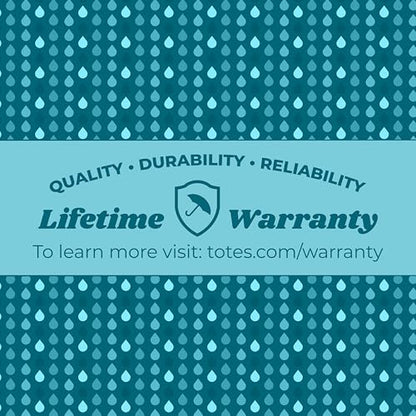 Totes Auto Open/Close Compact Umbrella with Printed Under Canopy - color: Raindrops