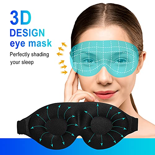 3D Sleep Mask, 100% Blackout 3D Contoured Sleep Eye Mask (Floral) - color: Floral