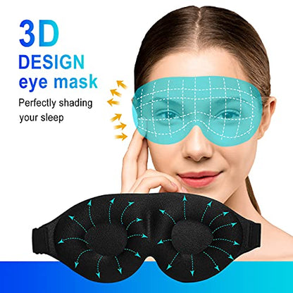 3D Sleep Mask, 100% Blackout 3D Contoured Sleep Eye Mask (Peony Flower) - color: Peony Flower