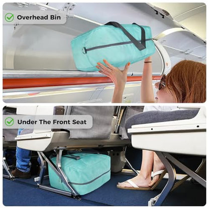 For Frontier Airlines Personal Item Bag 18x14x8 Travel Duffel Bag Carry on - color: Green (with Shoulder Strap)