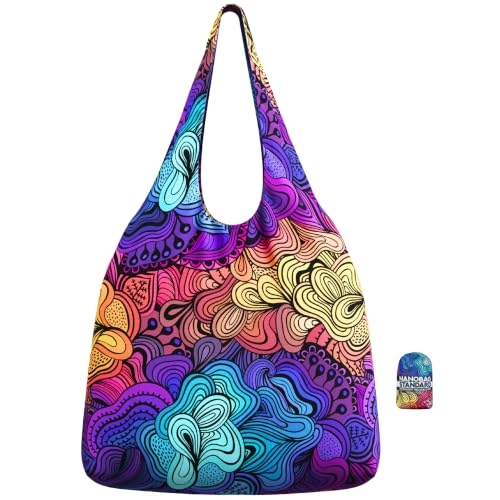 Nanobag Standard 19L Tote Foldable Packable Reusable Grocery Shopping Bag - color: Psychedelic