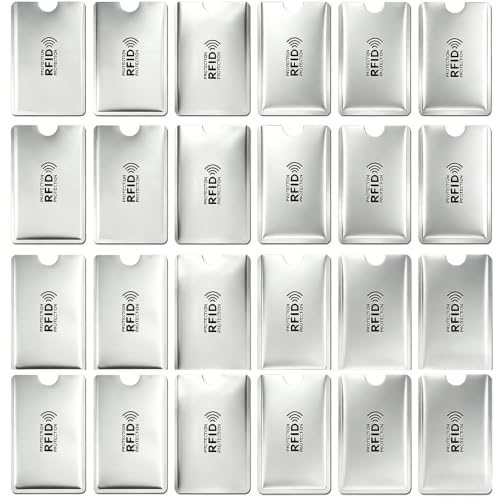 30 Pack RFID Blocking Sleeves, Credit Card Protector Holders for Contactless Cards - color: Silvery
