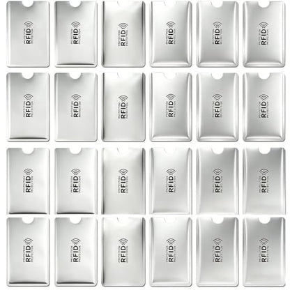 30 Pack RFID Blocking Sleeves, Credit Card Protector Holders for Contactless Cards - color: Silvery