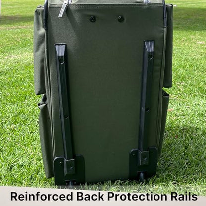 Olympia U.S.A. 33 inch Jumbo Size 8 Pockets Wheeled Rolling Duffel Bag Water Resistant Luggage Lightweight Travel Suitcase with Retractable Handle - color: Green, size: 33 inch
