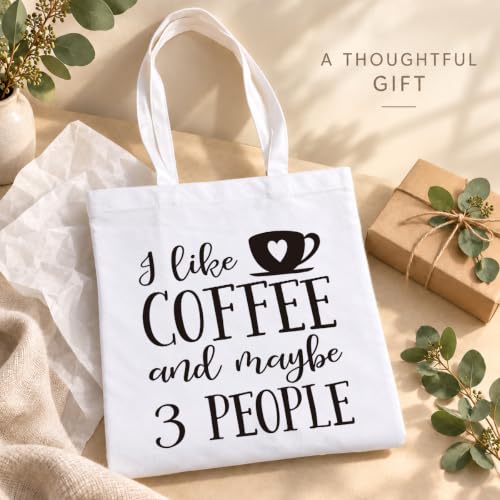 Funny Canvas Tote Bag, Reusable Playful Shoulder Bag, Whimsical Carryall for Shopping Commute Beach - color: Coffee 01