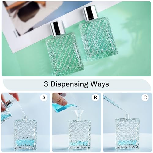 YU FENG 2 Pack Perfume Spray Bottles, 100ml/3.4oz Refillable Glass Atomizer - color: Style 1