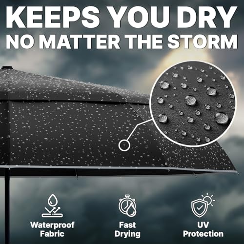 Royal Walk Compact Travel Umbrella for Rain, Windproof, Small & Portable - color: Black