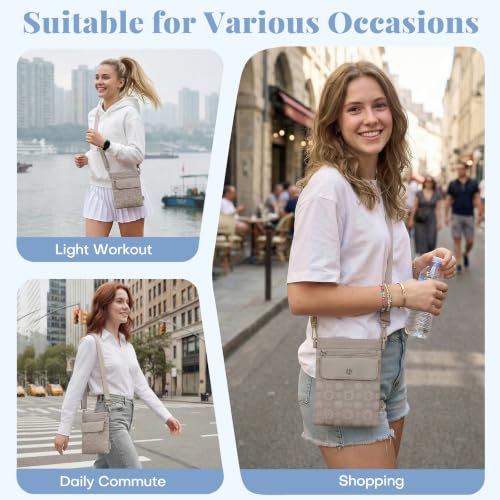 Crossbody Bags for Women, Puffer Shoulder Cell Phone Purse - color: B01-grey Brown