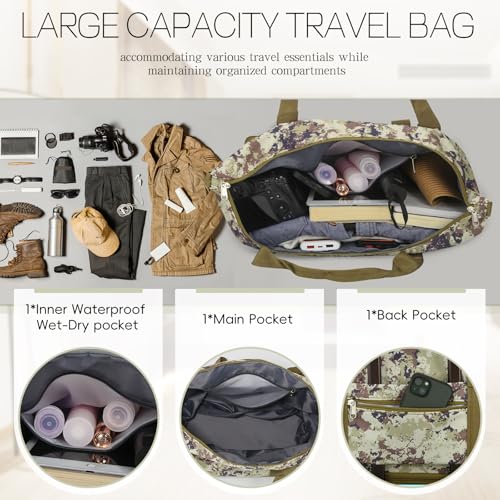Duffel Bag with Wheels - Rolling Foldable Expandable Duffle Bag with Wheels for Travel, Rolling Luggage Carry On Bag with Wheels, Large Rolling Backpack Weekend Bags for Men Women (Camouflage) - color: Camouflage