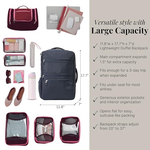 Baggallini Modern Convertible Travel Backpack - color: French Navy