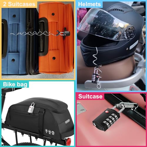 ZHEGE Luggage Lock, TSA Approved Travel Lock, 30In Flexible Cable (Black) - color: Black, 1Pack