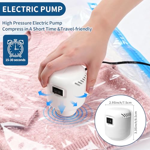 Vacuum Storage Bags with Electric Pump 8 Pack Jumbo Size - size: 4 Large,4 Super Jumbo