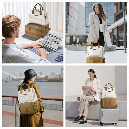 Maelstrom 15.6-17.3" Laptop Backpack with Lunch Box, Work Bag for Women Men - color: Khaki-beige