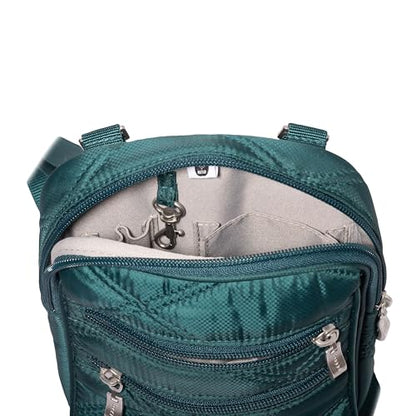 Baggallini Journey Crossbody Bags for Women 9x6 Small Lightweight Travel Handbag W/RFID - color: Emerald Quilt