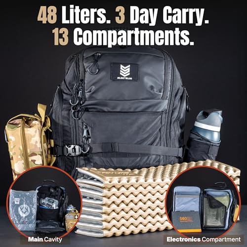 CARGO 48L Travel Backpack for Men, Structured Frame Holds Its Shape Loaded, 13 Zippered Compartments, Dual 17 Inch Laptop and Monitor Bays, Clamshell 3 Day Pack, 5.2 lb Empty