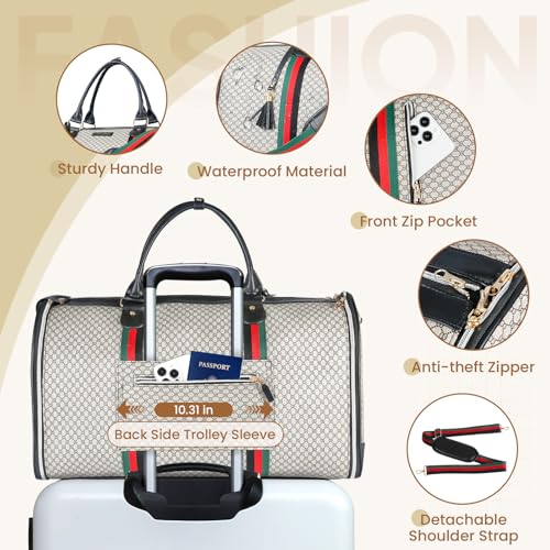 Convertible Garment Bags for Travel, Carry on Garment Duffel Bags - color: Ebony