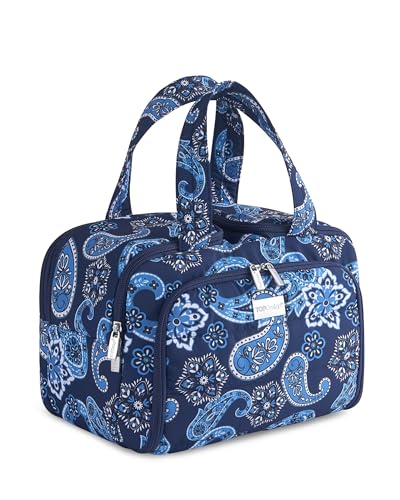 TOPDesign Travel Toiletry Bag, Puffer Makeup Organizer with Compartments - color: Bandanna
