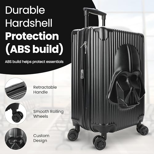 Bioworld Star Wars Darth Vader Black 22" Rolling Luggage - color: Darth Vader Black