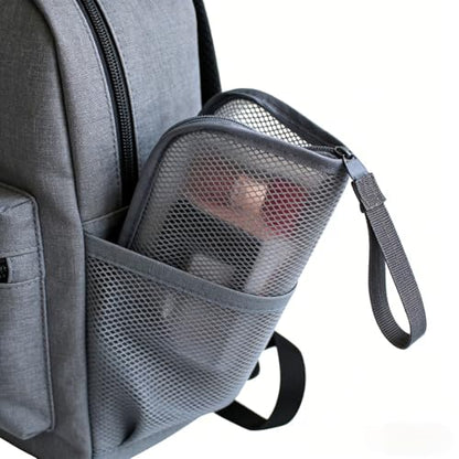 Standing Toiletry Bag Stand up Makeup Brush Holder for Travel, Black, Cosmetic Case